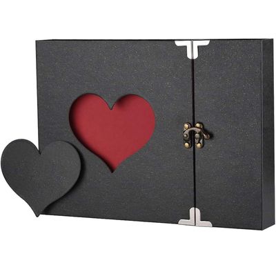 AIOR Scrapbook Photo Album 60 Pages Hardcover Vintage Heart DIY Scrapbook Album with Photo Corners for Anniversary, Valentine's Day, Christmas, Birthday Gifts, Couples Memory Book