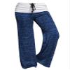 Andongnywell Women Pants High Waist Elastic Loose Wide Leg Trousers Dancing Yoga Pants (Blue,Large) view 1