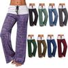 Andongnywell Women Pants High Waist Elastic Loose Wide Leg Trousers Dancing Yoga Pants (Blue,Large) view 3