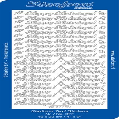 Deco Stickers - Text - Happy Holidays - Silver