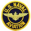 United States Navy USN Aviation Embroidered Patch, with Iron-On Adhesive (Blue and Yellow) view 1