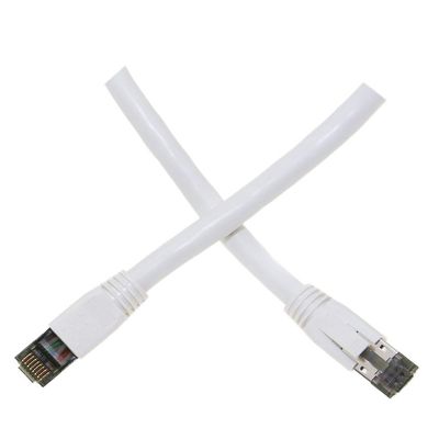 CableWholesale Cat8 S/FTP Ethernet Patch Cable, Boot, 40Gbps - 2000MHz, 4-Pair 24AWG Stranded Pure Copper, RJ45 Shielded Gold Plate Connector Male Internet Patch Cable, White, 3 Foot