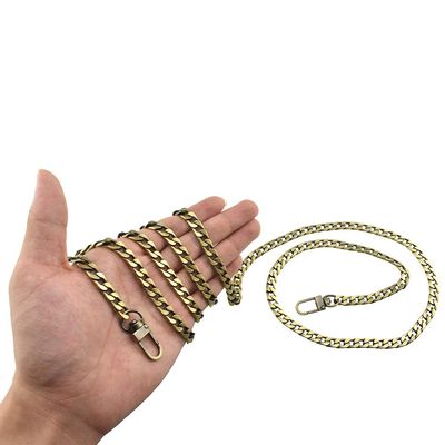 HAHIYO Mini Pochette Purse Chain Strap Slim Wide 7mm for LV Length 55.1 inches Extra Thick 2.6mm Bronze for Shoulder Cross Body Sling Handbag Wallet Clutch Comfortable Flat Metal Strap 1 Pack