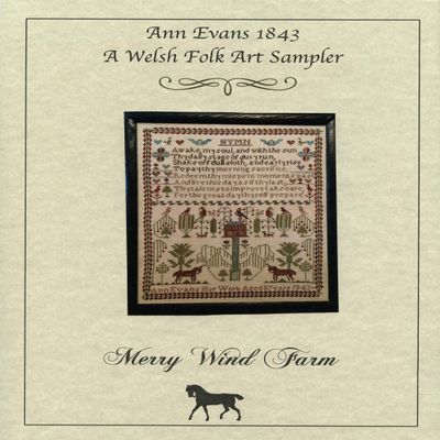 Ann Evans 1843 A Welsh Folk Art Sampler Chart by Merry Wind Farm