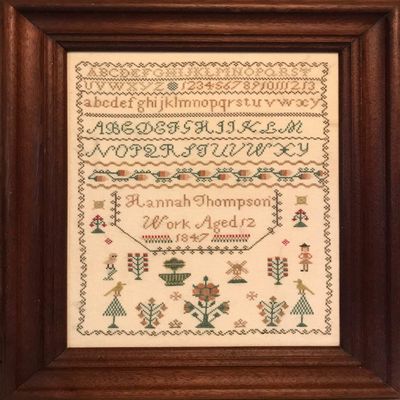 Hannah Thompson Work 1847 Reproduction Sampler Chart by Merry Wind Farm
