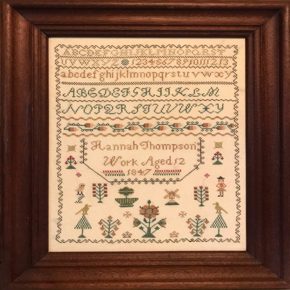 Hannah Thompson Work 1847 Reproduction Sampler Chart by Merry Wind Farm