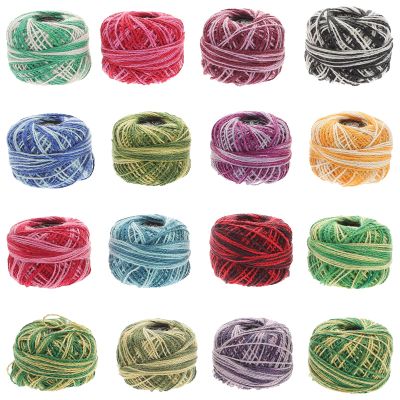 Exceart 16 Roll Embroidery Floss Friendship Bracelet String Mixed Color Cross Stitch Embroidery Wool Cotton Thread for Machine and Hand