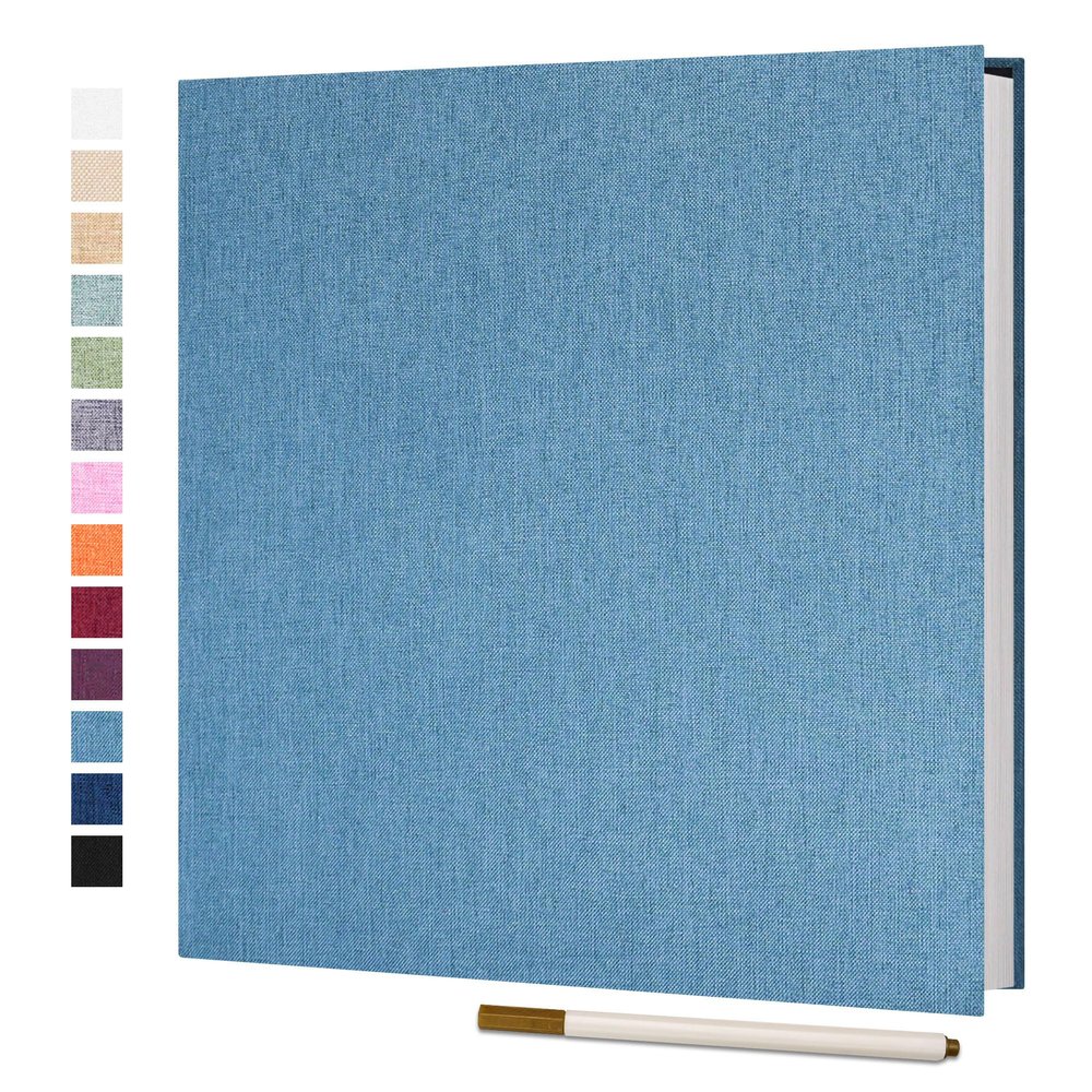 Vienrose Large Photo Album Self Adhesive for 4x6 5x7 8x10 Pictures Scrapbook Album DIY Scrap Book 40 Sticky Pages with A Metallic Pen