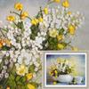 Pigeon Fleet BYellow Flower Ribbon Embroidery Kit Stamped Cross Stitch Kit Embroidery Kits Wall Decor view 2