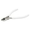 The Beadsmith 5 inch (130mm) Side Cutter, with polished steel head, white PVC comfort grip and double-leaf spring handle, jewelry making tool, 300 series view 2