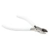 The Beadsmith 5 inch (130mm) Side Cutter, with polished steel head, white PVC comfort grip and double-leaf spring handle, jewelry making tool, 300 series view 3