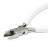 The Beadsmith 5 inch (130mm) Side Cutter, with polished steel head, white PVC comfort grip and double-leaf spring handle, jewelry making tool, 300 series view 4