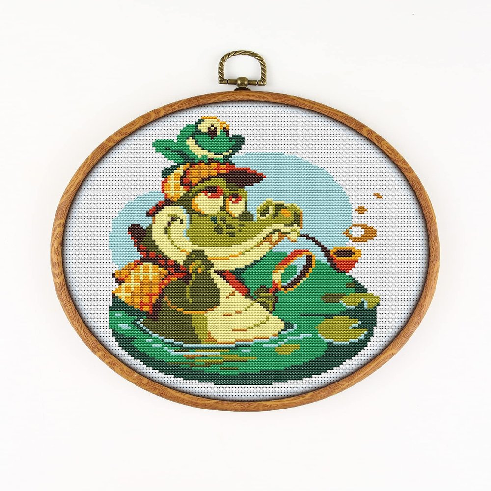 Crocodile K017 Counted Cross Stitch Pattern. Printed Pattern Inside. No Fabric, Threads, Needles, Hoops. Embroidery Pattern