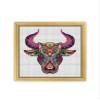 Mandala Bull K229 Counted Cross Stitch KIT#2. Threads, Needles, Fabric, Clippers, Needle Threader and Printed Pattern Inside. Embroidery Pattern Kit view 2