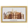 A3 London Sepia K350 Counted Cross Stitch KIT#2. Threads, Needles, Fabric, Clippers, Needle Threader and Printed Pattern Inside. Embroidery Pattern Kit view 1