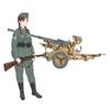 FineMolds 1/35 Historic Costume Girl 3.7cm Flak 37 AA Gun with Figure Hannah - Plastic Model Building Kit # HC6 view 1