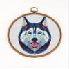 Siberian Husky K795 Counted Cross Stitch KIT#2. Threads, Needles, Fabric, Clippers, Needle Threader and Printed Pattern Inside. Embroidery Pattern Kit view 1