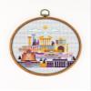Athens K658 Counted Cross Stitch KIT#3. Threads, Needles, Fabric, Embroidery Hoop and Printed Color Pattern Inside. Embroidery Pattern view 1