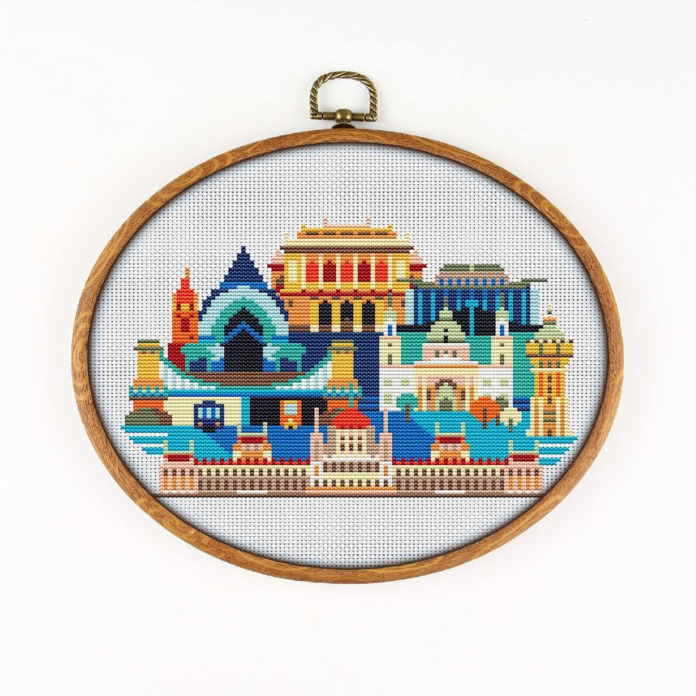 Budapest K670 Counted Cross Stitch Pattern. Printed Pattern Inside. No Fabric, Threads, Needles, Hoops. Embroidery Pattern