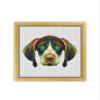 Pointer K778 Counted Cross Stitch KIT#3. Threads, Needles, Fabric, Embroidery Hoop and Printed Color Pattern Inside. Embroidery Pattern view 2