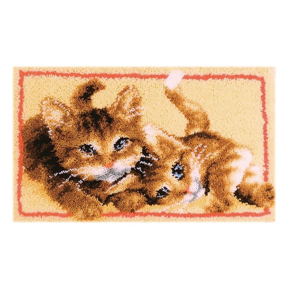 clubevy Latch Hook Kits DIY Crocheting Embroidery Throw Pillow Needlework Cross Stitch Kits (Cat6)