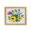 Flax Rudbeckia and Silybum Marianum Flowers K969 Counted Cross Stitch KIT#3. Threads, Needles, Fabric, Embroidery Hoop and Printed Color Pattern Inside. Embroidery Pattern view 2