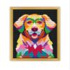 Golden Retriever Dog Abstract Animal K910 Counted Cross Stitch KIT#3. Threads, Needles, Fabric, Embroidery Hoop and Printed Color Pattern Inside. Embroidery Pattern view 1