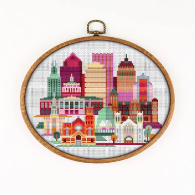 Rochester K951 Counted Cross Stitch KIT#3. Threads, Needles, Fabric, Embroidery Hoop and Printed Color Pattern Inside. Embroidery Pattern