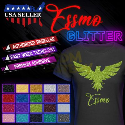 ESSMO Royal Blue Glitter Heat Transfer Vinyl HTV Sheet T-Shirt 20" Wide Iron On Heat Press 20"x72"