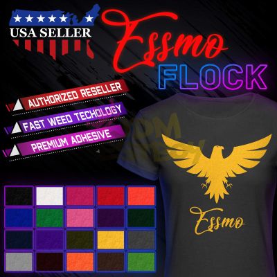 JD-ESSMO Gray Flock Heat Transfer Vinyl HTV Sheet T-Shirt 20" Wide Iron On Heat Press 20"x96"