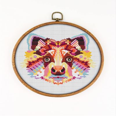 Badger K1125 Counted Cross Stitch KIT#3. Threads, Needles, Fabric, Embroidery Hoop and Printed Color Pattern Inside. Embroidery Pattern
