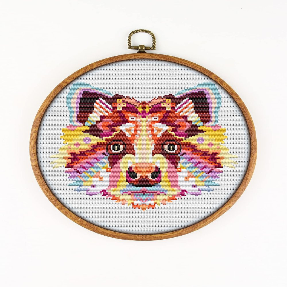 Badger K1125 Counted Cross Stitch KIT#3. Threads, Needles, Fabric, Embroidery Hoop and Printed Color Pattern Inside. Embroidery Pattern