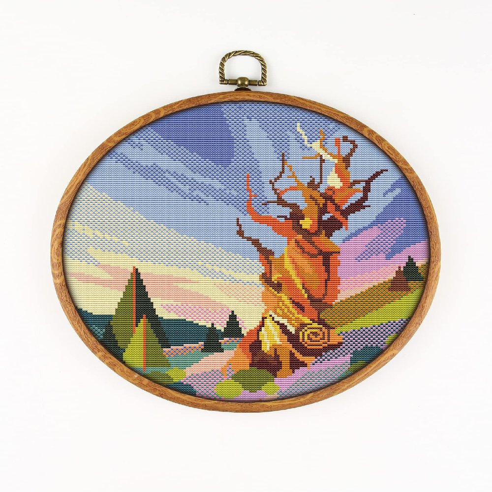 Great Basin National Park K1118 Counted Cross Stitch KIT#2. Threads, Needles, Fabric, Clippers, Needle Threader and Printed Pattern Inside. Embroidery Pattern Kit