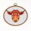 Cow K1159 Counted Cross Stitch KIT#2. Threads, Needles, Fabric, Clippers, Needle Threader and Printed Pattern Inside. Embroidery Pattern Kit view 1