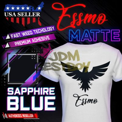 ESSMO Sapphire Blue Matte Solid Heat Transfer Vinyl HTV Sheet T-Shirt 20" Wide Iron On Heat Press 20"x24"