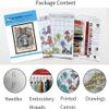 Happy Forever Cross Stitch Kits 11CT Stamped Patterns for Kids and Adults, DIY Preprinted Embroidery kit for Beginner, Pure Childhood (K835 Happy Birthday, Size 11''x11'') view 2