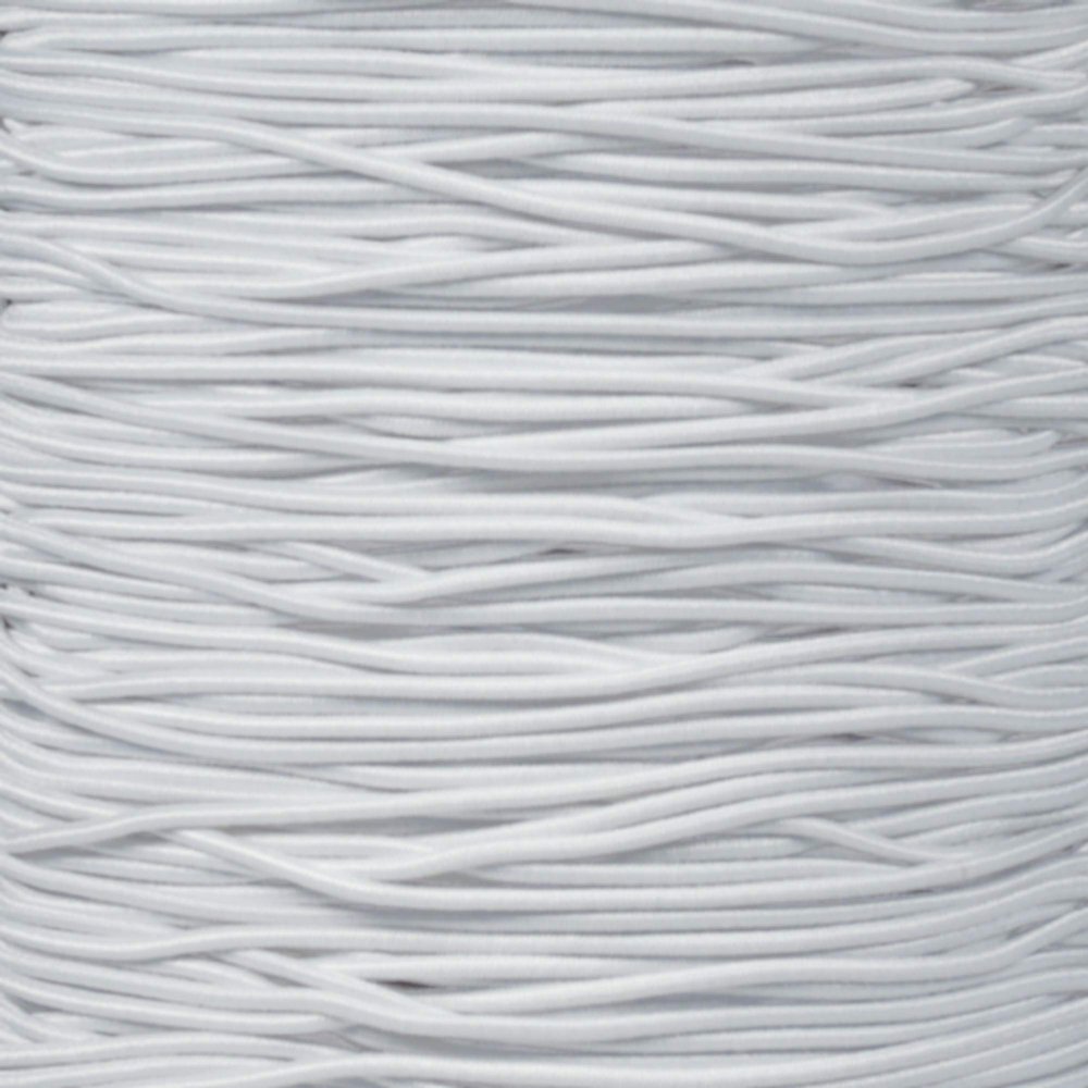 Paracord Planet Elastic Cord 1/16 & 1/32 Inch Diameters Beading and Crafting Stretch String Great for Arts, Crafts, Costume Making, and More (White, 1/16 inch x 10 Feet)