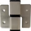 Harris Hardware TP8410-B Stainless Steel Surface Mounted Gravity Activated Self Closing Hinge for Toilet Partion Door #4 Satin Finish, 1 Pair Left in, Right Out view 1
