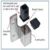 Harris Hardware TP8410-B Stainless Steel Surface Mounted Gravity Activated Self Closing Hinge for Toilet Partion Door #4 Satin Finish, 1 Pair Left in, Right Out view 2
