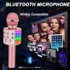 Bluetooth Karaoke Microphone Wireless: Karaoke Mic with Led Lights for Adults Kids Singing - Perfect Toys for Girls Birthday Gifts view 2