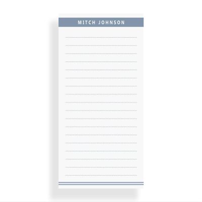 Personalized Notepads for Men, Dusty Blue Modern Letter Writing Paper, Lined or Unlined, Available in 3 Sizes (Small, Medium or Large)