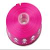 100 Yards - 7/8" Pink Skull Reflective Ribbon view 1