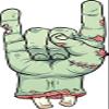50 PCs Creepy Rocker Zombie Hand 1" Stickers Decals Laptop Notebook Phone Waterproof Vinyl Trendy view 2