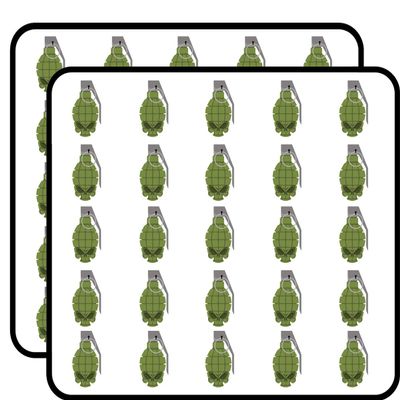 50 PCs Cool Green Grenade with Skull Shape 1" Stickers Decals Laptop Notebook Phone Waterproof Vinyl Trendy