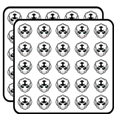 50 PCs Evil Cyborg Robot Head 1" Stickers Decals Laptop Notebook Phone Waterproof Vinyl Trendy