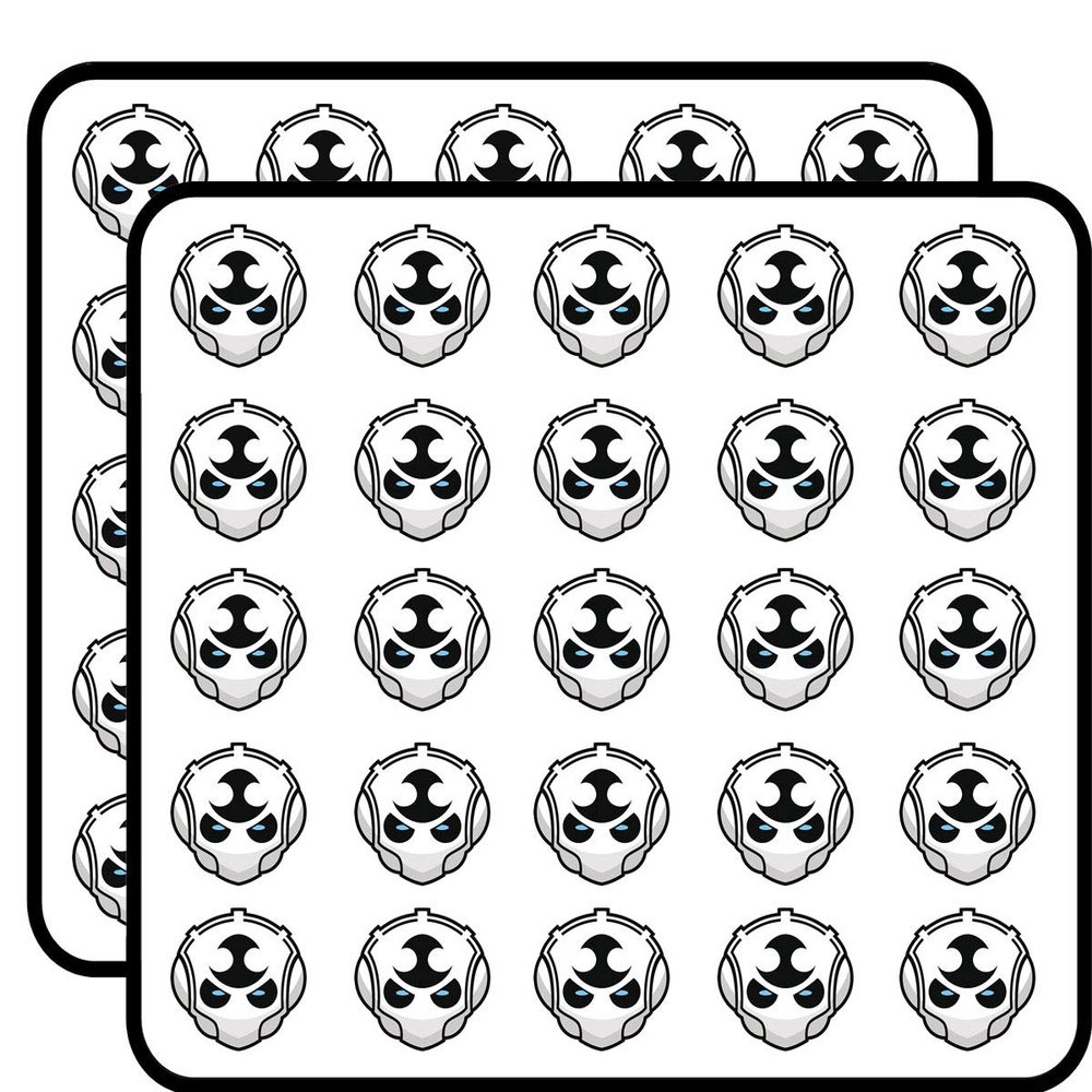 50 PCs Evil Cyborg Robot Head 1" Stickers Decals Laptop Notebook Phone Waterproof Vinyl Trendy