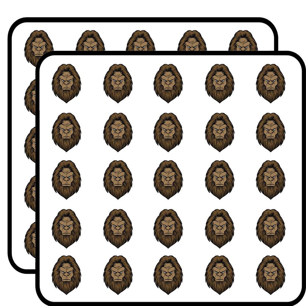 50 PCs Simple Angry Yeti Abominable Snowman Head - Brown 1" Stickers Decals Laptop Notebook Phone Waterproof Vinyl Trendy