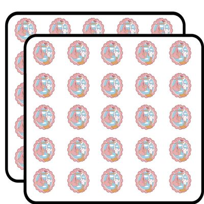 50 PCs Simple Baby Shower Stork Delivery Icon - It's a Girl 1" Stickers Decals Laptop Notebook Phone Waterproof Vinyl Trendy