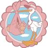 50 PCs Simple Baby Shower Stork Delivery Icon - It's a Girl 1" Stickers Decals Laptop Notebook Phone Waterproof Vinyl Trendy view 2