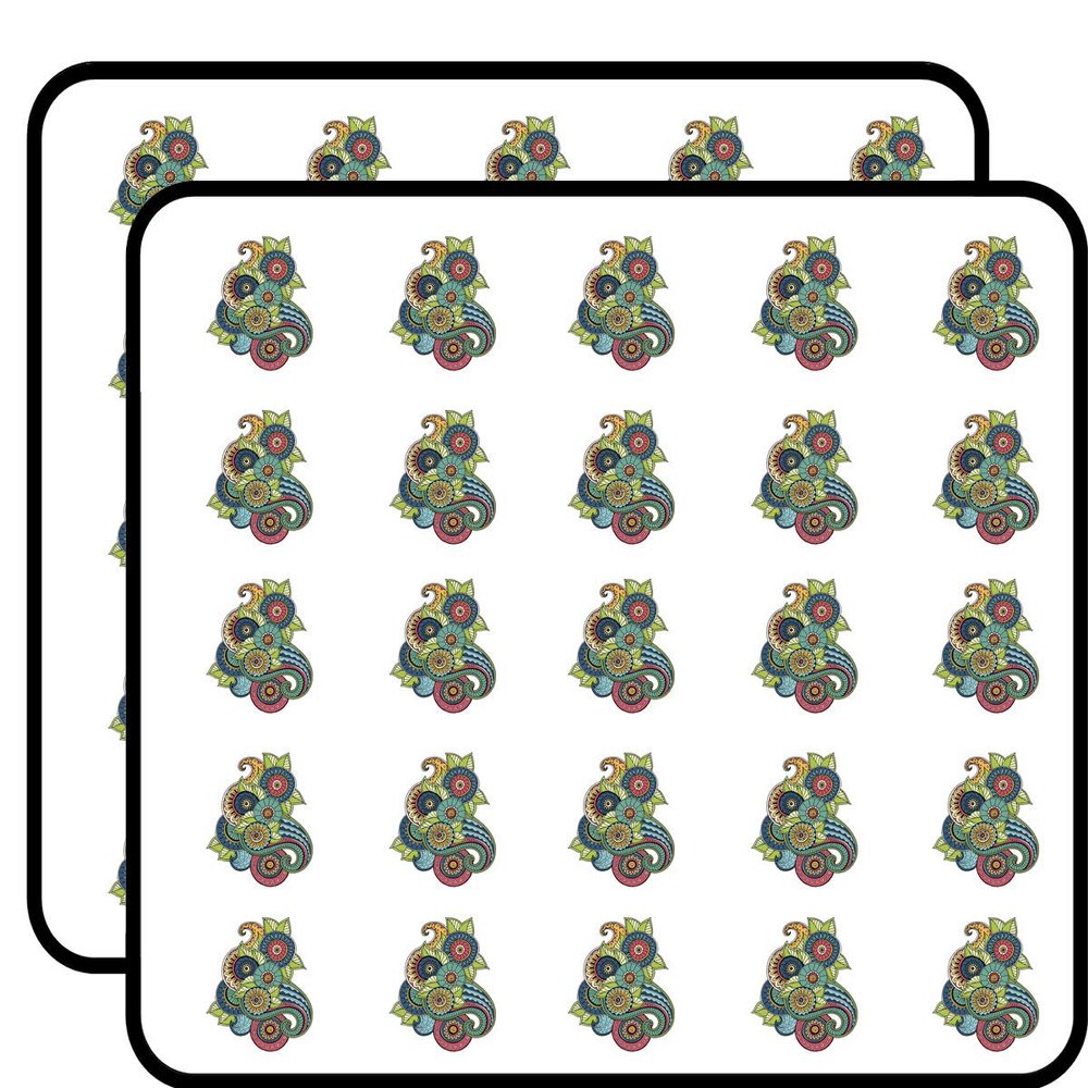 50 PCs Colorful Paisley Mandala Flower Arrangement Icon 1" Stickers Decals Laptop Notebook Phone Waterproof Vinyl Trendy